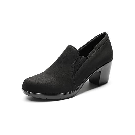 DREAM PAIRS scarpe classiche da donna comode con tacco alto pompe pantofole a punta tonda con tacco largo elegante nero dpu214-e taglia 41 (eur)