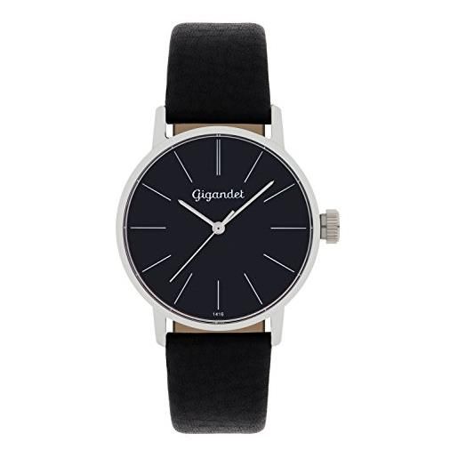 Gigandet orologio donna quarzo minimalism analogico bracciale cuoio nero g43-002