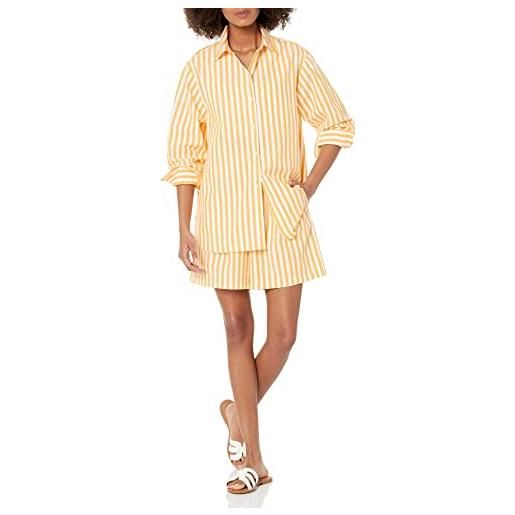 The Drop, camicia lunga kendra, da donna, vestibilità ampia, a righe color mango, m