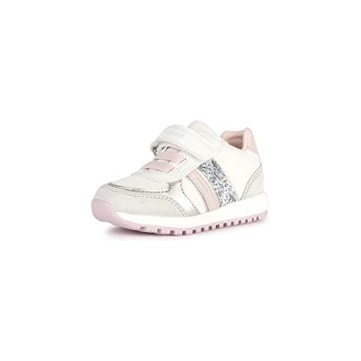 Geox b album girl, scarpe da ginnastica bambina, white lt rose, 26 eu