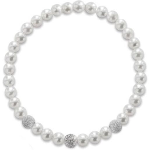 Coscia Gioielli bracciale elastico coscia le lune classic con perle e tre elementi in oro bianco