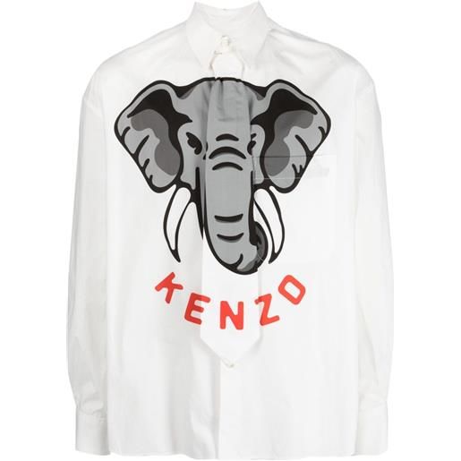 Kenzo camicia Kenzo elephant con stampa - bianco