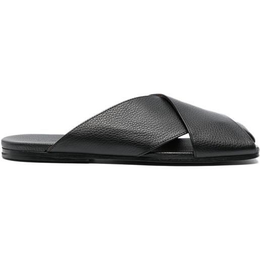 Marsèll sandali con suola piatta in pelle - nero