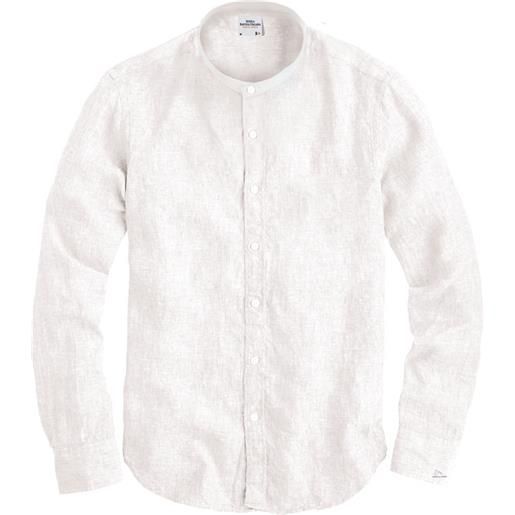 Scuola nautica italiana - camicia coreana puro lino white