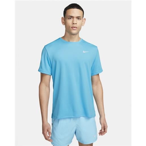Nike m nk df uv miler ss t-shirt m/m azzurra uomo