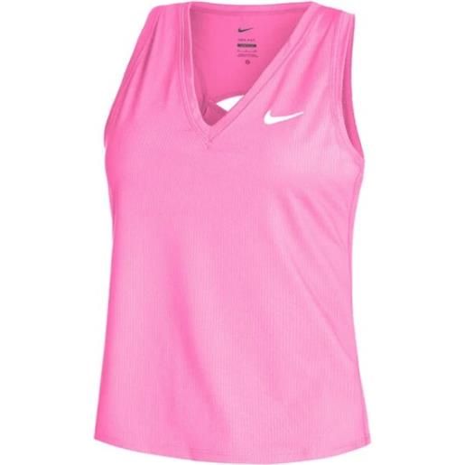 Nike w nkct df vctry tank cosm fuchs/wht canottiera tennis rosa donna