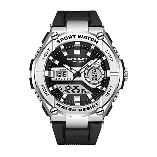 RORIOS digitale orologio per uomo militare orologi con sveglia all' aria aperta orologio analogico per uomo orologio sportivo uomo