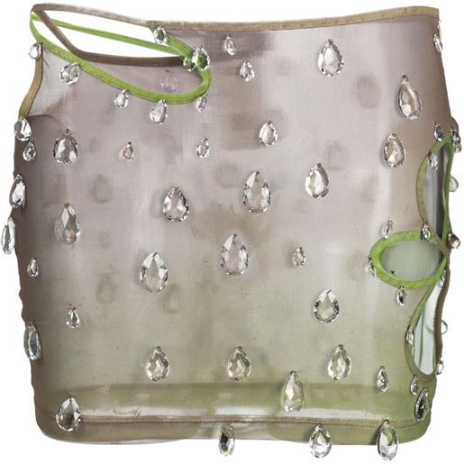 Gcds minigonna sita drops semi trasparente - verde