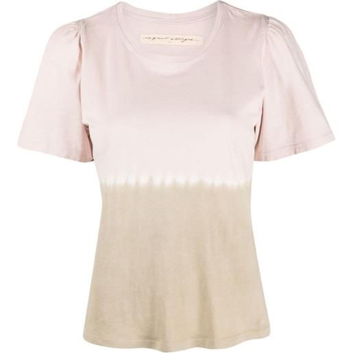 Raquel Allegra t-shirt girocollo con fantasia tie-dye - rosa