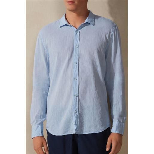 Intimissimi camicia in lino e cotone azzurro