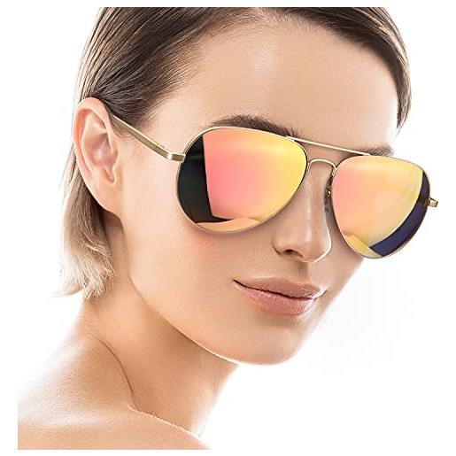 SODQW pilota occhiali da sole donna specchio polarizzate metallo telaio per la guida uv400 protezione