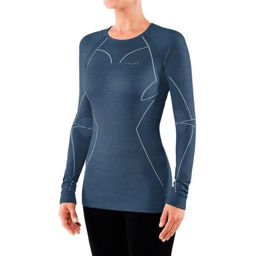 Falke wool tech long sleeve base layer blu xs donna