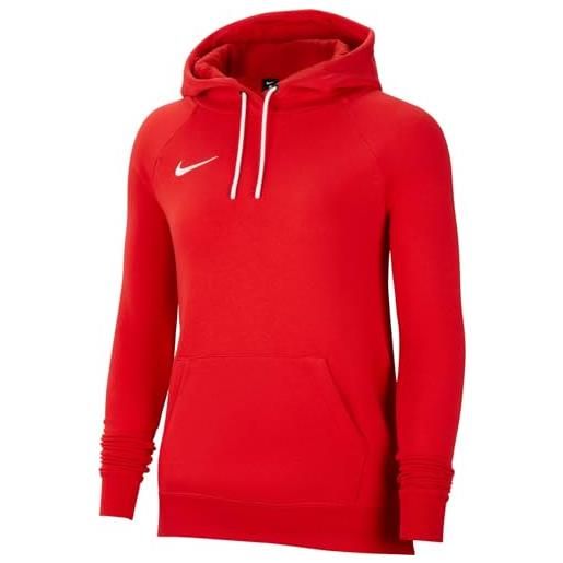 Nike park 20 - felpa con cappuccio, donna, rosso/bianco (university red/bianco), m