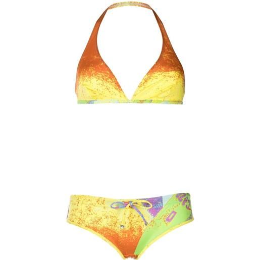 Prada set bikini con stampa - giallo