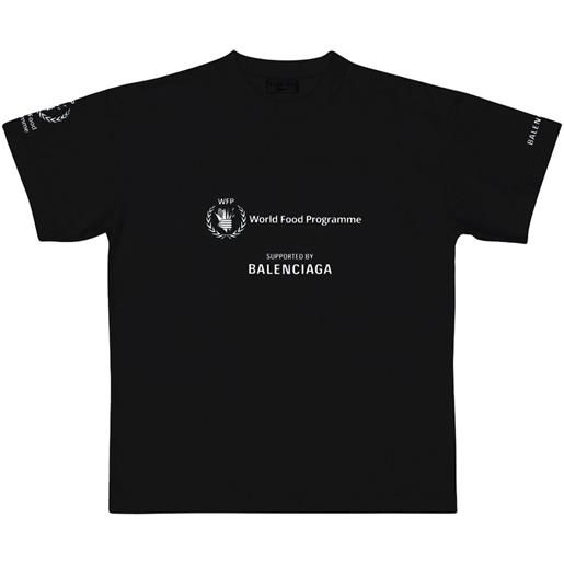 Balenciaga t-shirt con stampa x world food programme - nero