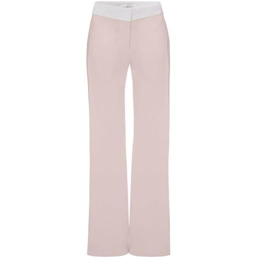 Victoria Beckham pantaloni svasati con inserto in pizzo - rosa