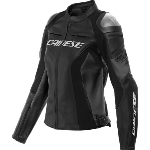 Dainese racing 4 lady leather jacket black black | dainese