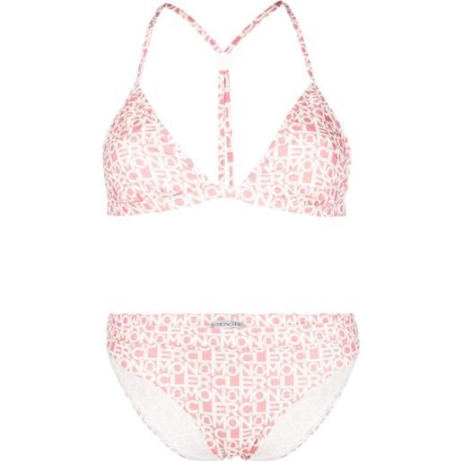 Moncler set bikini con stampa - rosa