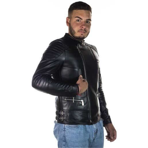 Leather Trend rockstar - chiodo uomo nero in vera pelle