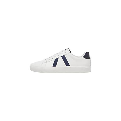 JACK & JONES jfwfreeman pu, scarpe da ginnastica uomo, bright white detail navy blazer, 46 eu