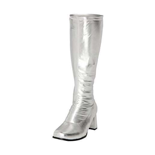 The Footwear - stivali alti al ginocchio da donna, stile retrò anni '60 e '70, argento (argento), 39 eu