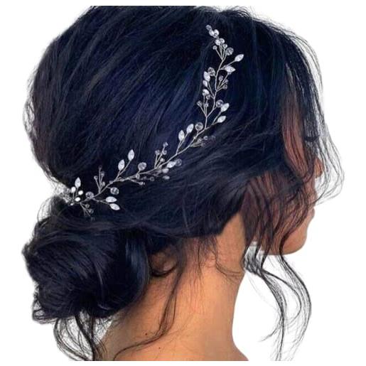 Unicra sposa capelli di nozze vite argento cristallo fascia nuziale strass copricapo accessori per capelli per donne e ragazze