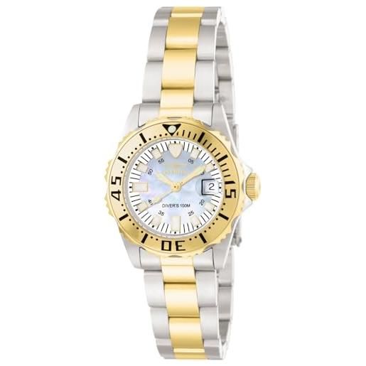 Invicta pro diver - orologio da donna in acciaio inossidabile con movimento al quarzo - 30 mm, bicolore/bianco