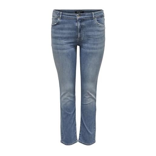 ONLY CARMAKOMA caralicia reg strt dnm dot258 noos jeans, media blu denim, 44w x 30l donna