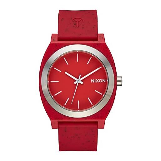 Nixon orologio analogico al quarzo da uomo con cinturino in silicone a1361-200-00, colore: rosso