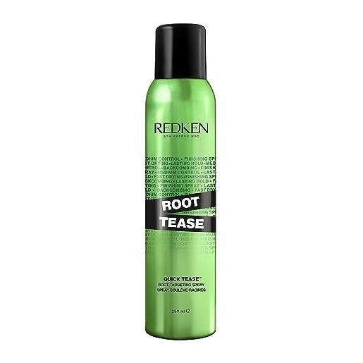 Redken spray volumizzante, per sollevare le radici e donare volume, finish matte, per tutti i tipi di capelli, formula vegana con proteine del grano e vitamina e, root tease, 250 ml