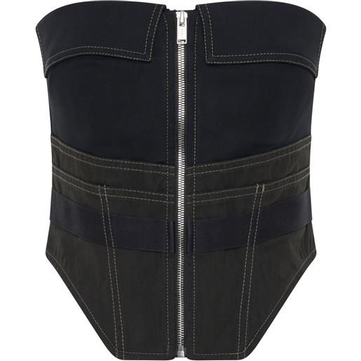 Dion Lee corsetto workwear con zip - nero
