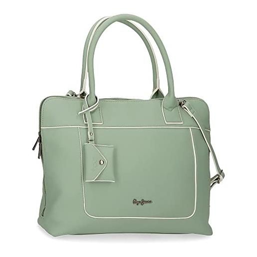 Pepe Jeans jeny bagagli - borsa a tracolla da donna, verde, 38x28x9 cm, borsa per laptop adattabile