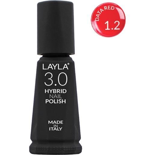 LAYLA 3.0 hybrid nail polish - smalto per unghie n. 1.2 data red