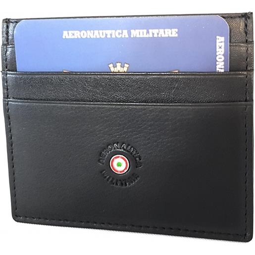 Aeronautica Militare portafoglio piatto uomo in pelle porta carte di credito Aeronautica Militare linea plate am136 nero