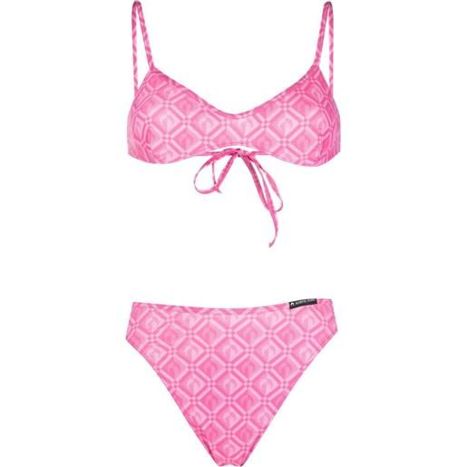 Marine Serre set bikini con stampa - rosa