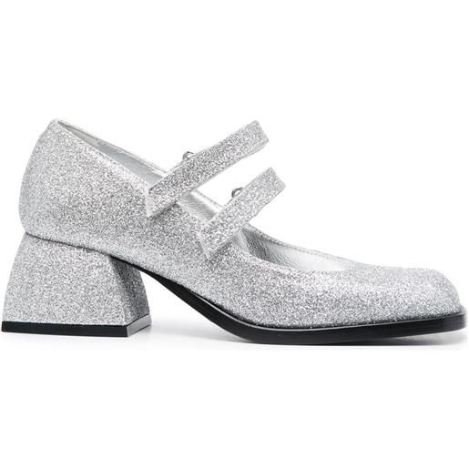 Nodaleto sandali con glitter - argento
