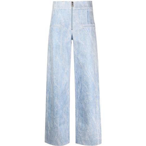 Genny pantaloni a gamba ampia con zip - blu