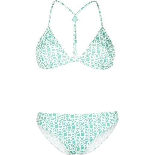 Moncler set bikini con stampa - verde