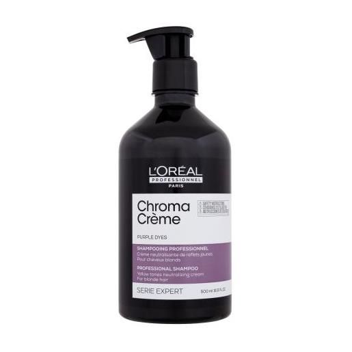 L'Oréal Professionnel chroma crème professional shampoo purple dyes 500 ml shampoo per capelli biondi per neutralizzare i toni gialli per donna