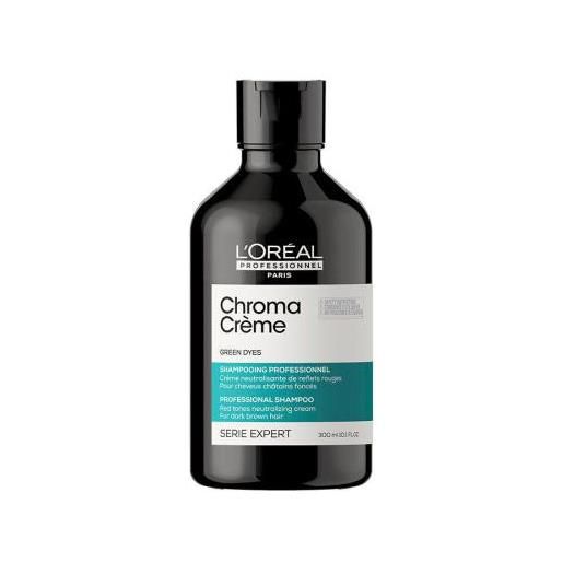 L'Oréal Professionnel chroma crème professional shampoo green dyes 300 ml shampoo per capelli castano scuro per neutralizzare i toni rossi per donna