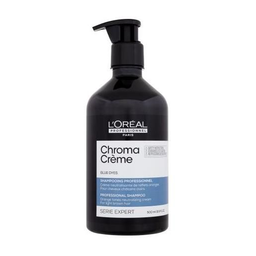L'Oréal Professionnel chroma crème professional shampoo blue dyes 500 ml shampoo per capelli castano chiaro per neutralizzare i toni arancioni per donna