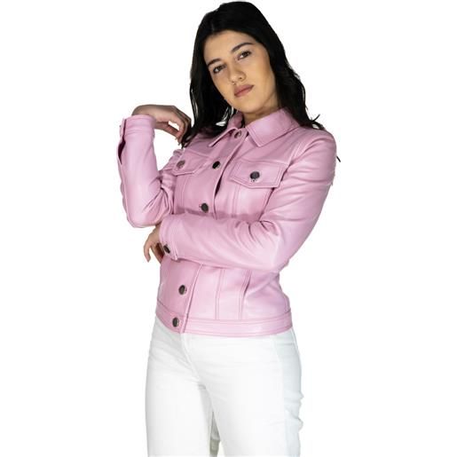 Leather Trend giusy - giacca donna rosa in vera pelle