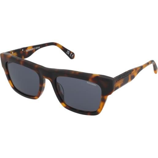 Superdry sds 5011 102 | occhiali da sole graduati o non graduati | unisex | plastica | rettangolari | havana, marrone | adrialenti