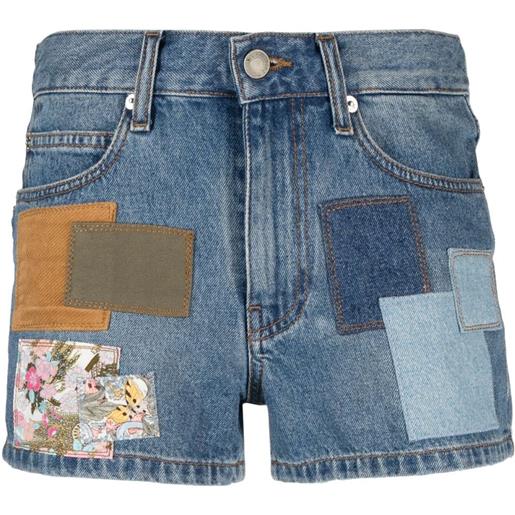 Zadig&Voltaire shorts denim sina con design patchwork - blu