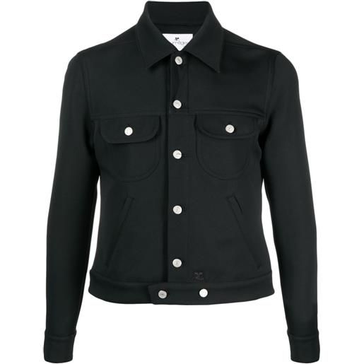 Courrèges giacca con colletto classico - nero