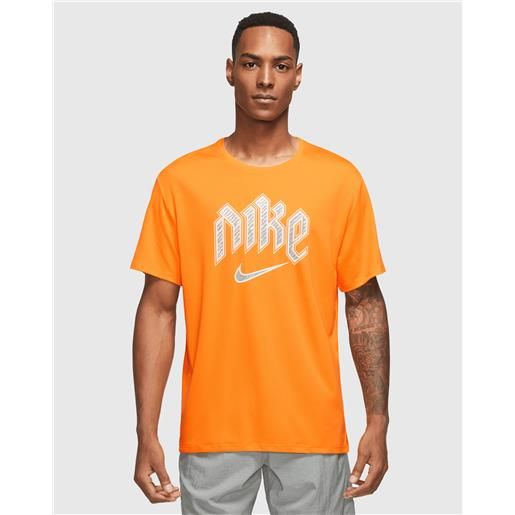 Nike t-shirt dri-fit run division miler arancio uomo