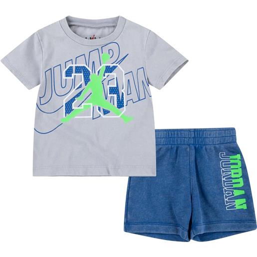 Nike jordan completo t-shirt e shorts neonato elevated classics grigio