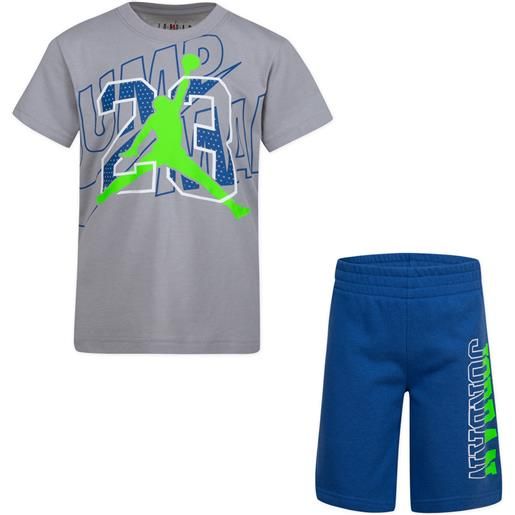 Nike jordan completo t-shirt e shorts bambino elevated classics grigio