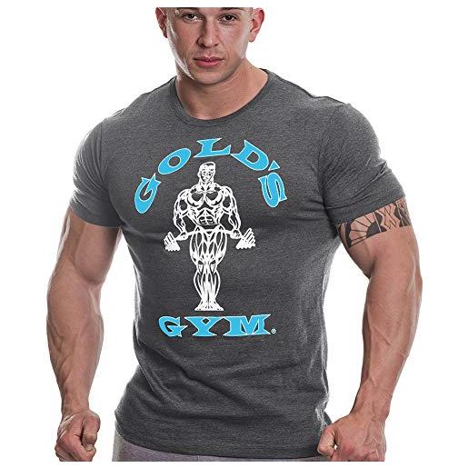 Gold's Gym muscle joe lavoro in palestra uomo gold premium fitness training t-shirt gym sport, grey marl/turchese, s