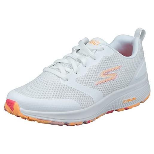 Skechers go run resistenza costante, scarpe da ginnastica donna, tessuto bianco arancione trim, 36 eu